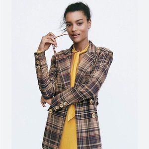 Free People | Emily Plaid Blazer Size Small